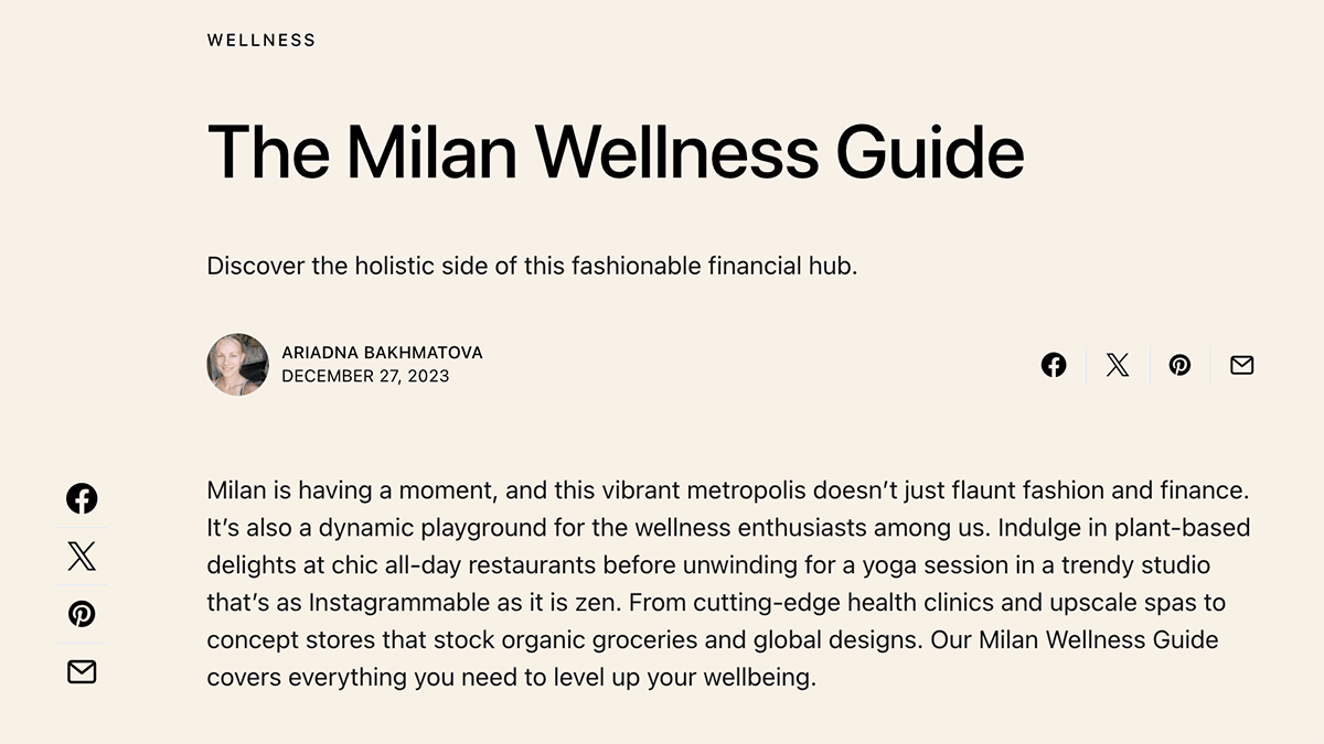 Recensione su The Italy Edit - Milan Wellness Guide | Ayurvedic Point©