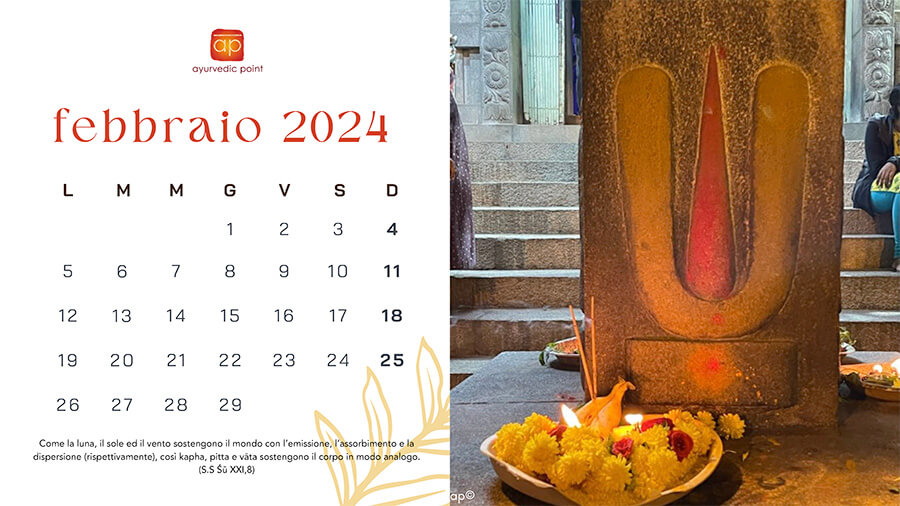 Calendario 2024 Ayurvedic Point© Scuola e Centro di Āyurveda, Milano