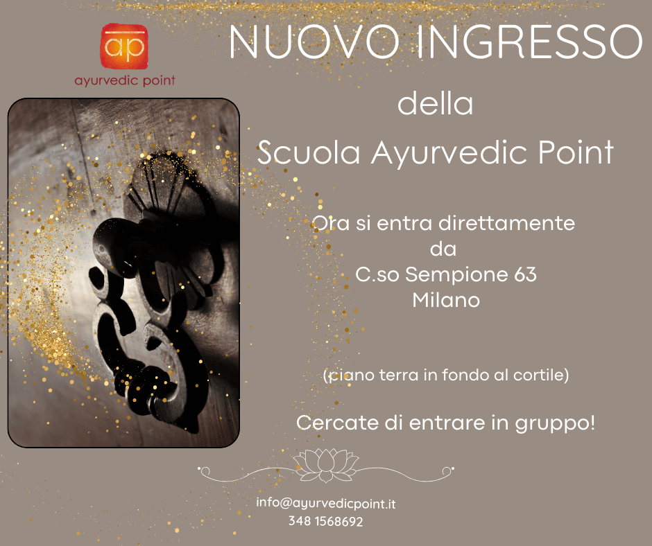 Nuovo ingresso della scuola di Ayurvedic Point©, Milano - Agosto 2024
