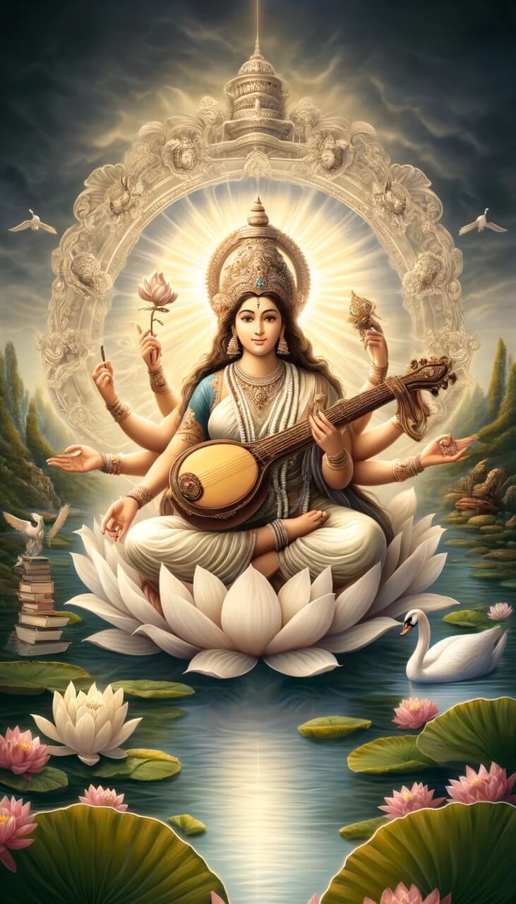 Sarasvatī divinità Indù | Ayurvedic Point© - Scuola di Āyurveda, Milano