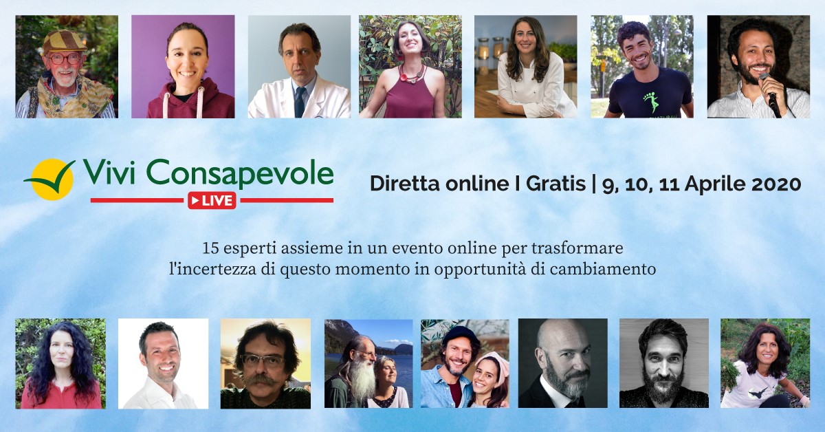 Vivi consapevole live - locandina con i partecipanti