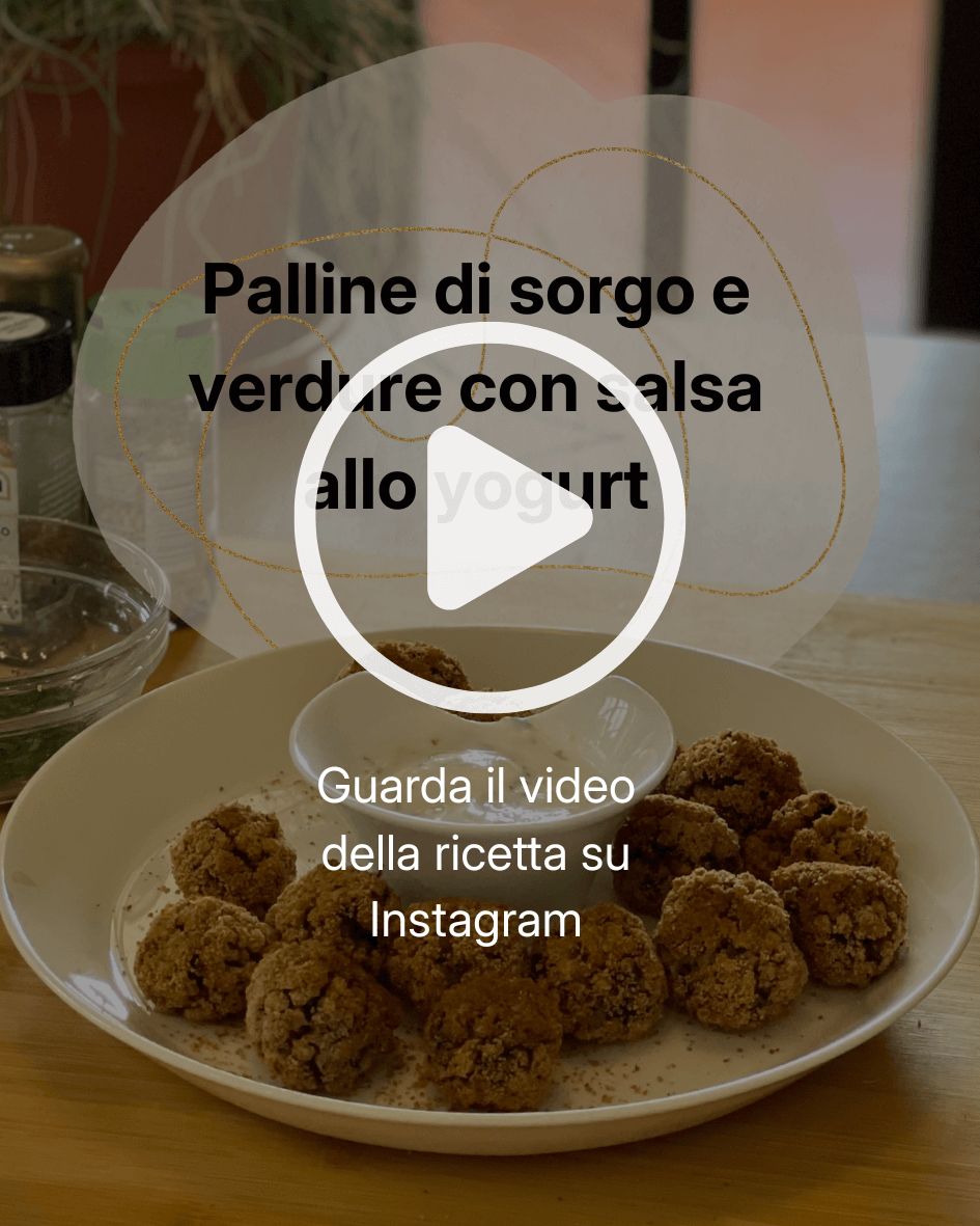 Videoricetta su Instagram: Palline di sorgo e verdure con salsa allo yogurt