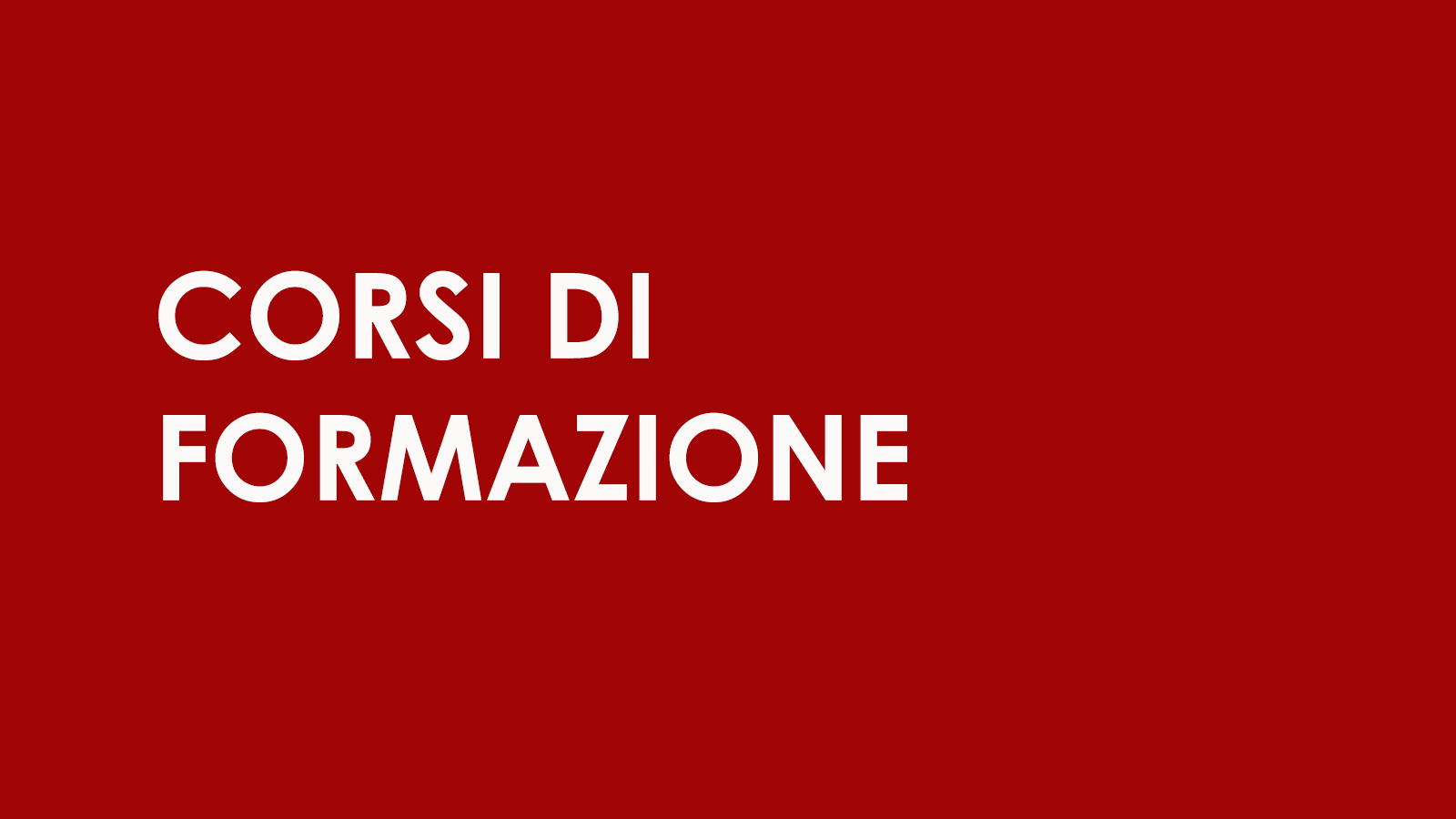 Corsi di formazione